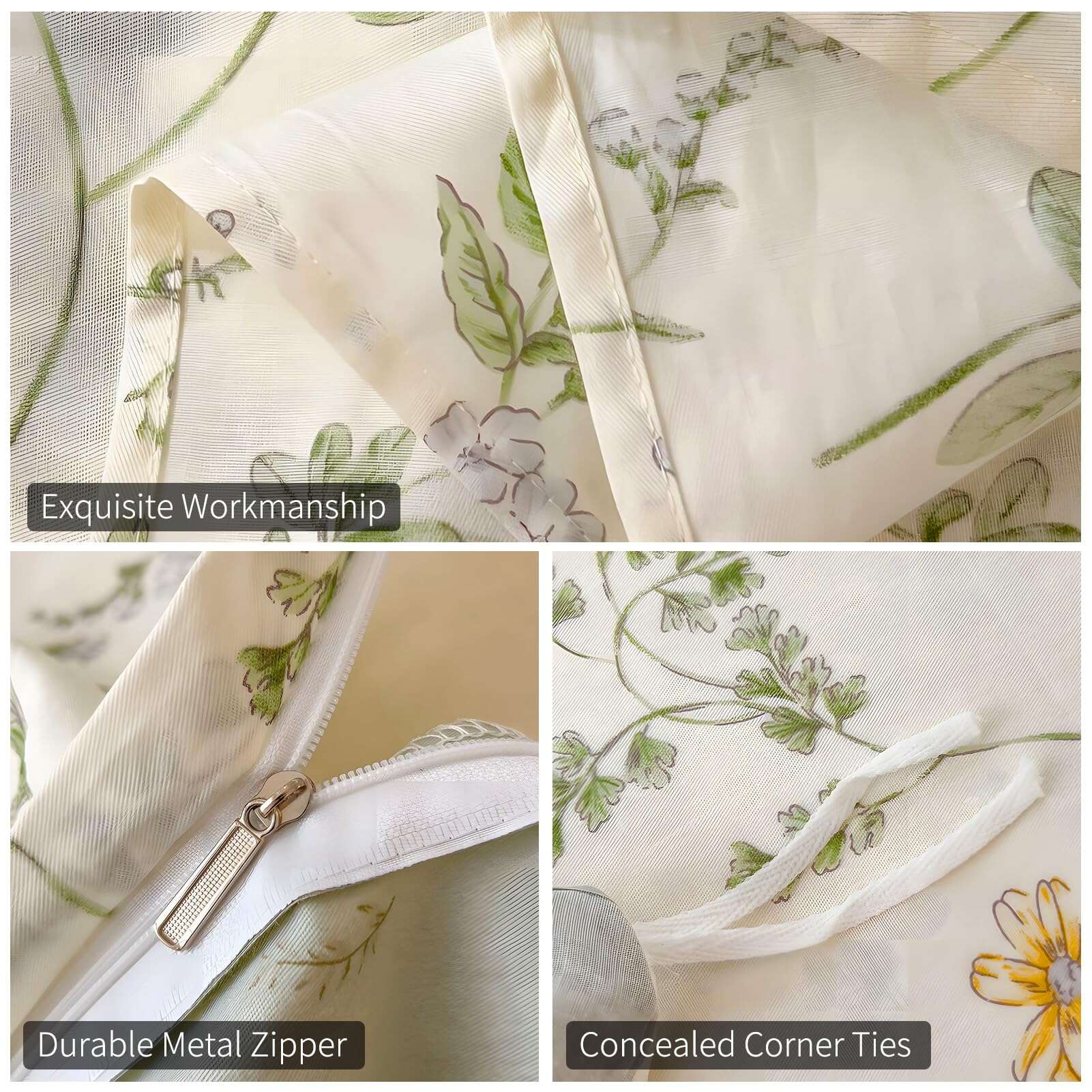 Rvciby Juego de Funda nórdica Floral Tamaño Queen, 100% - Imagen 5