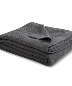 Cobija de Algodón 100% Color Gris Oscuro en Diseño de Panal