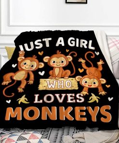 Manta de Monos para Niñas Solo una Chica que Ama a los