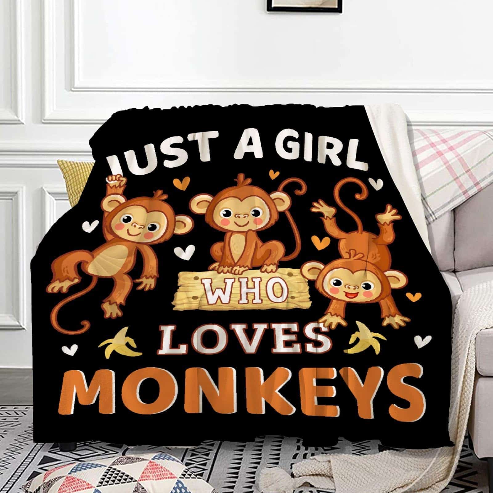 Manta de Monos para Niñas Solo una Chica que Ama a los