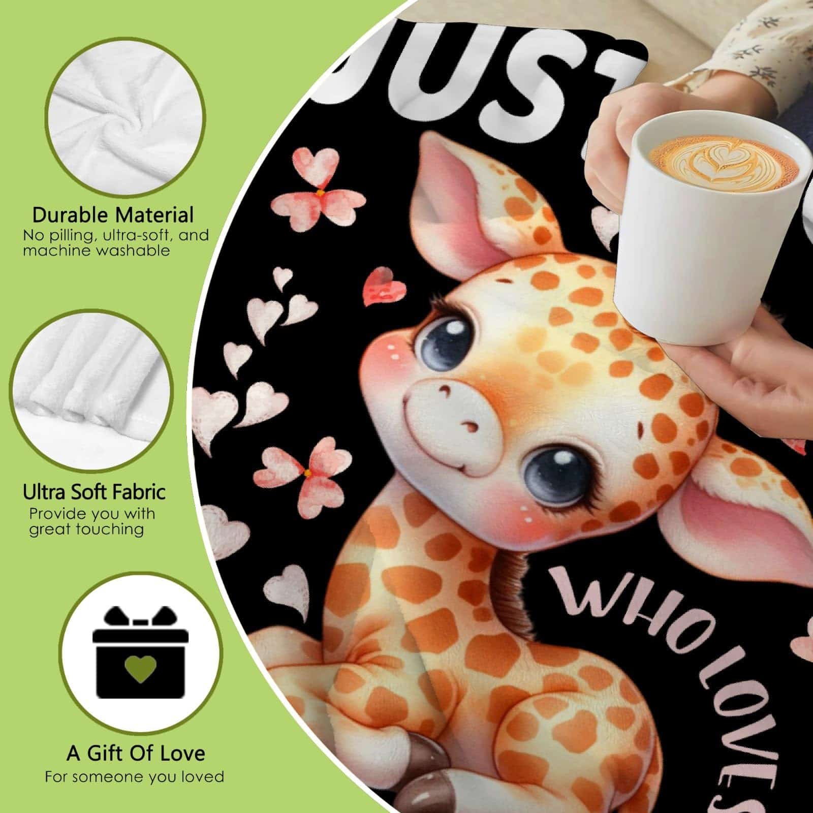 Manta de jirafa para chicas Solo una chica que ama los - Imagen 8