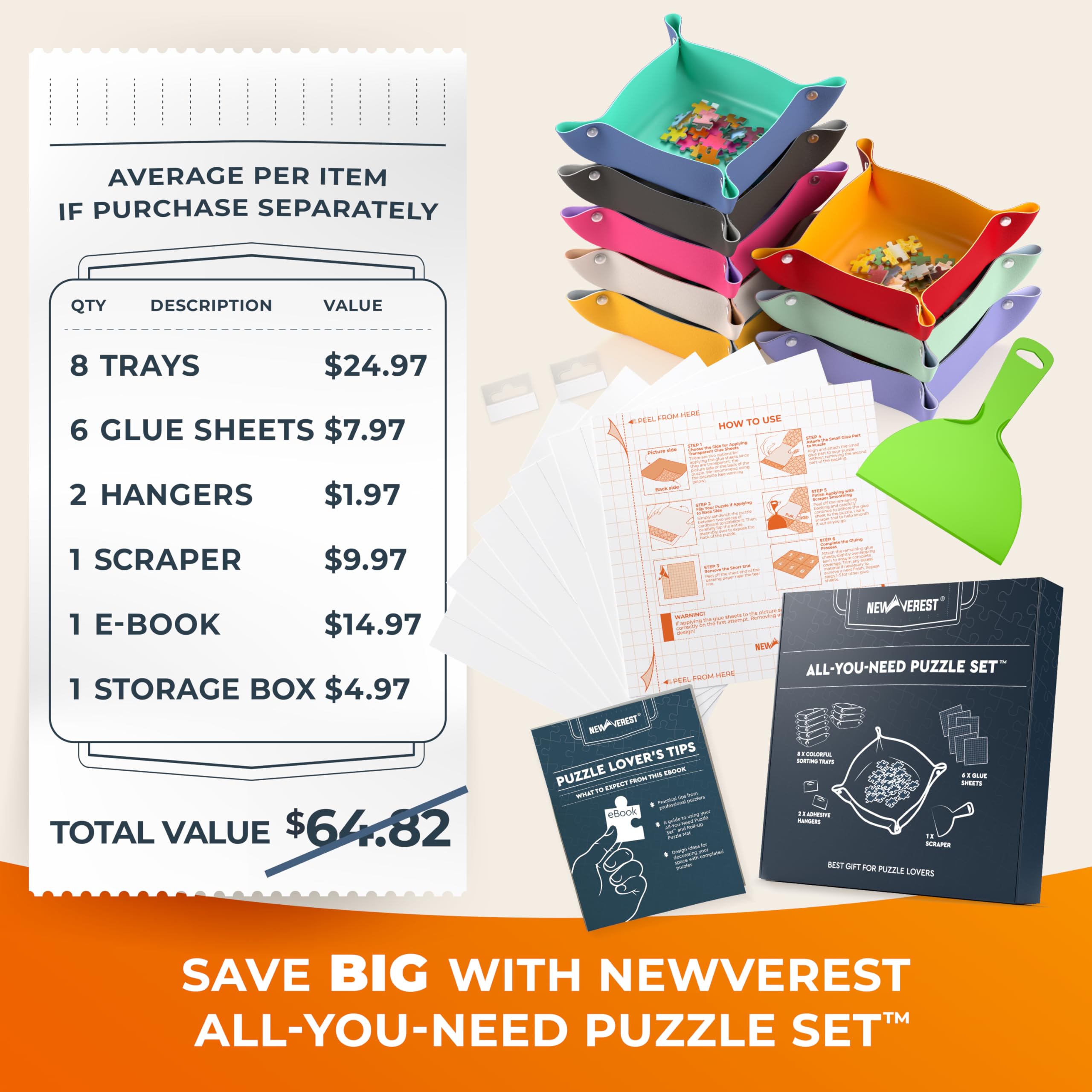 Set de Rompecabezas Newverest All-You-Need: 8 Bandejas de - Imagen 3