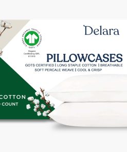 Juego de 2 Fundas de Almohada King 100% Algodón Orgánico