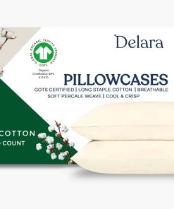 Fundas de Almohada de 100% Algodón Orgánico de Tejido de