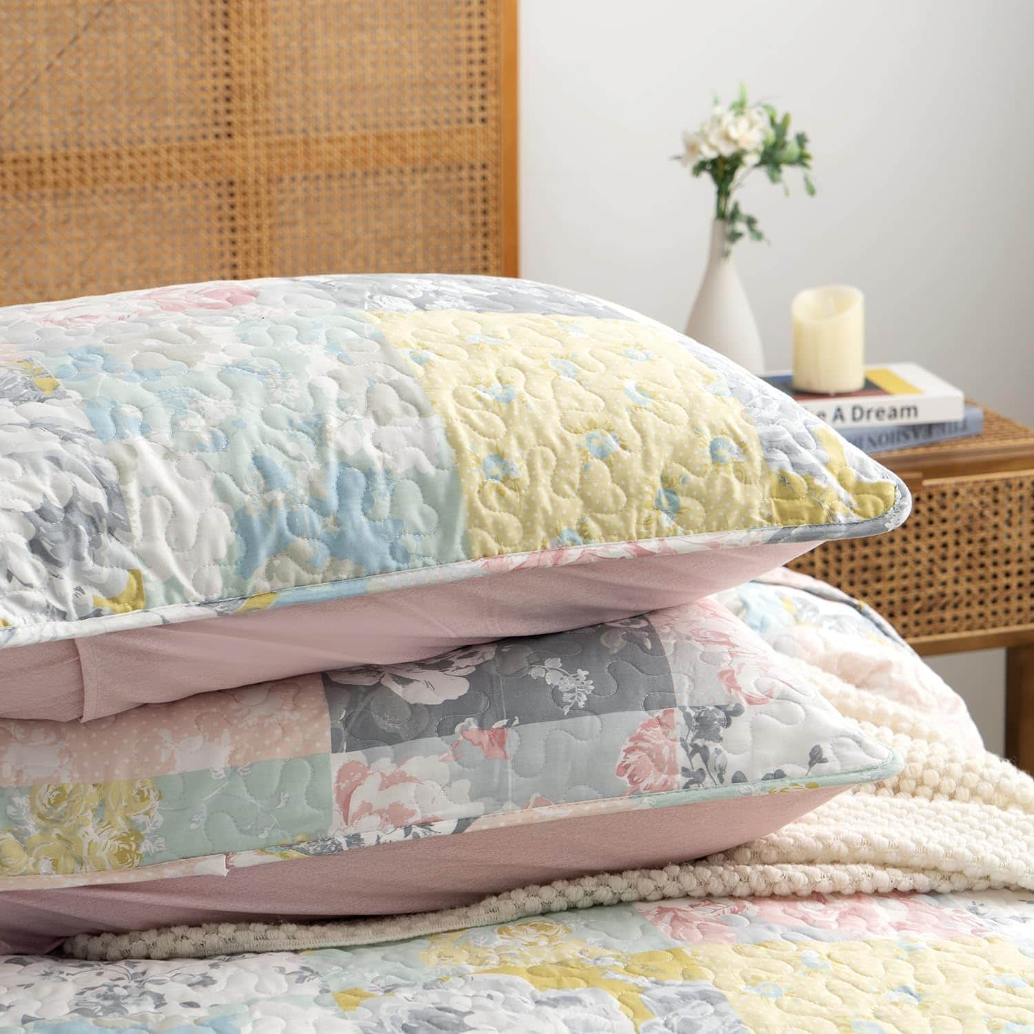 Juego de Edredón Floral BUPIRD Twin 2 Piezas Suave Edredón - Imagen 6