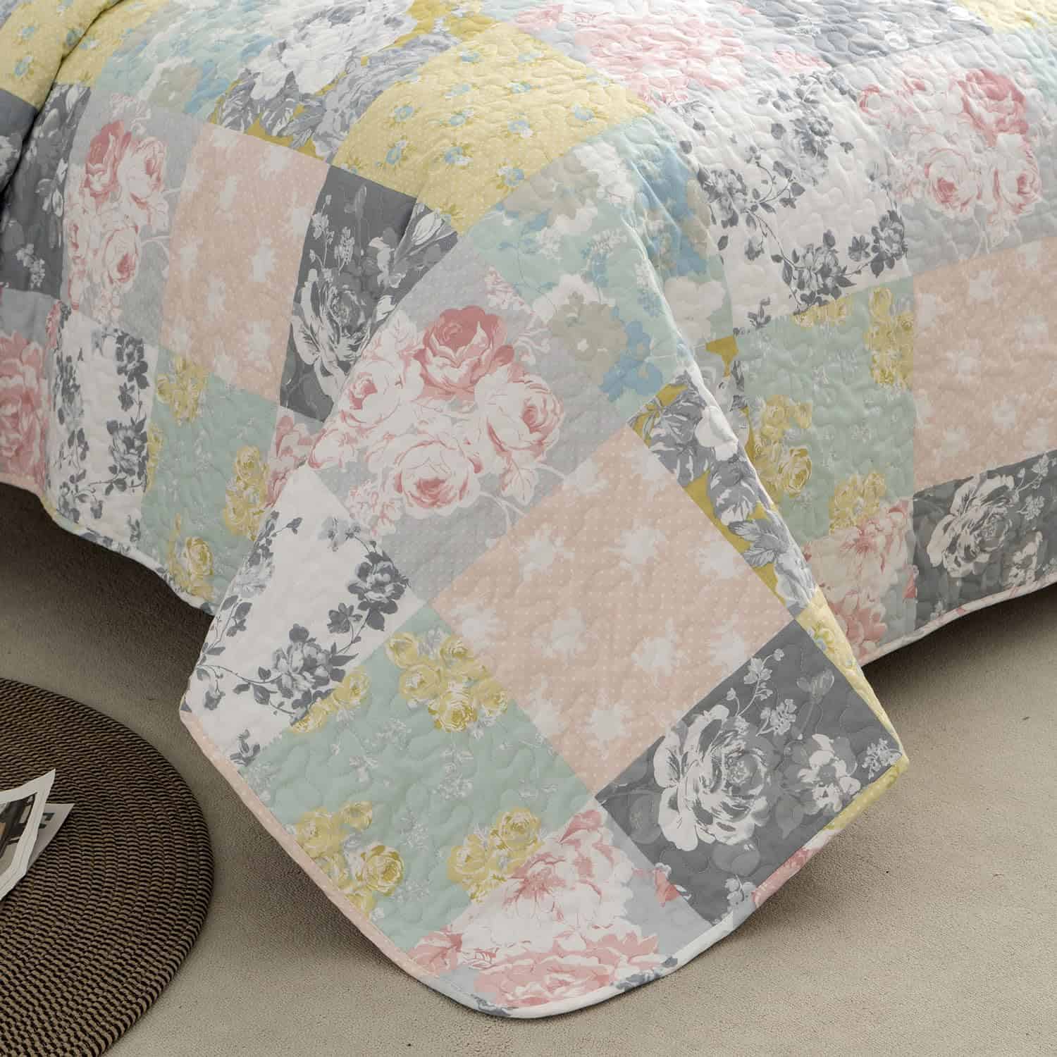 Juego de Edredón Floral BUPIRD Twin 2 Piezas Suave Edredón - Imagen 8