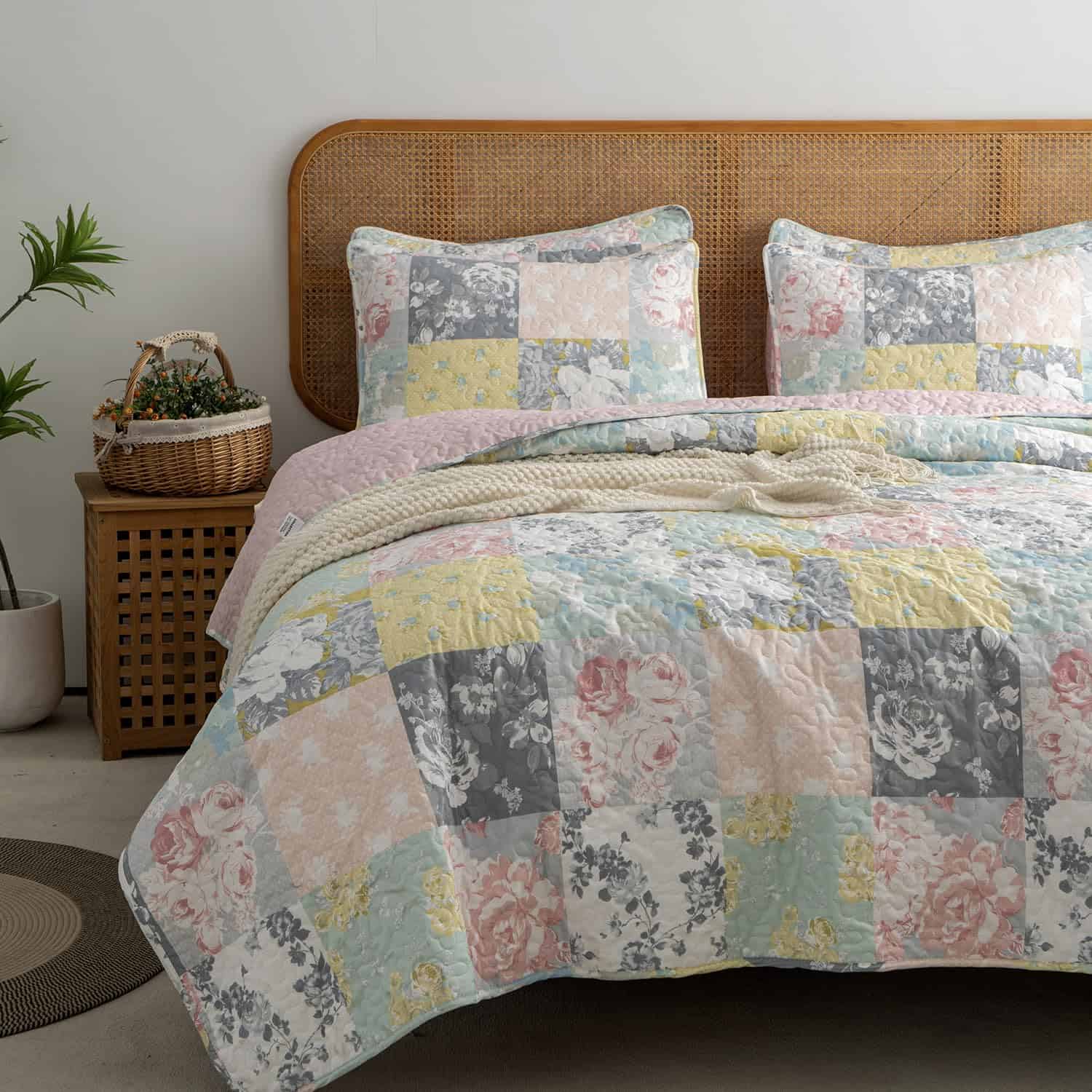 Juego de Edredón Floral BUPIRD Twin 2 Piezas Suave Edredón - Imagen 5