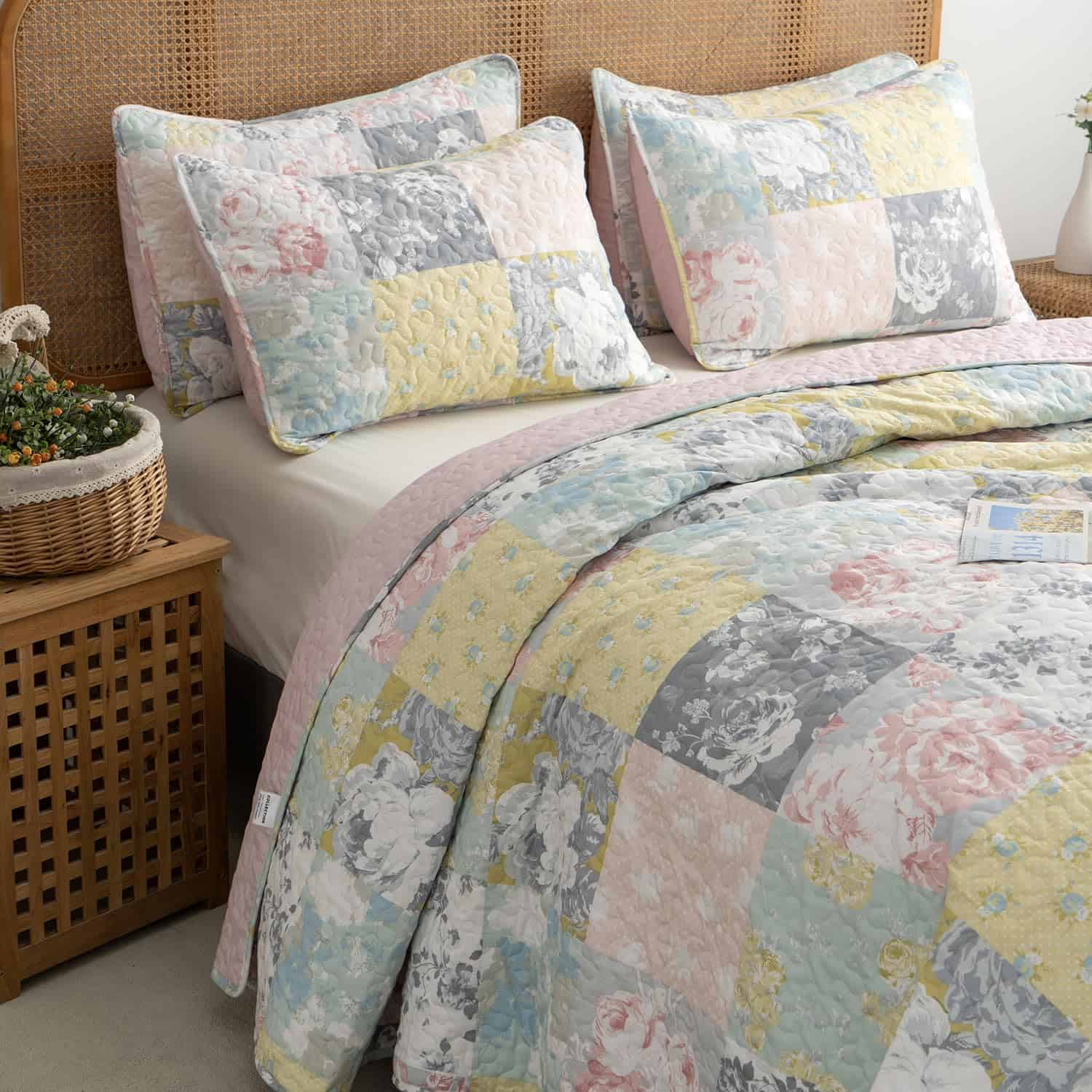 Juego de Edredón Floral BUPIRD Twin 2 Piezas Suave Edredón - Imagen 4