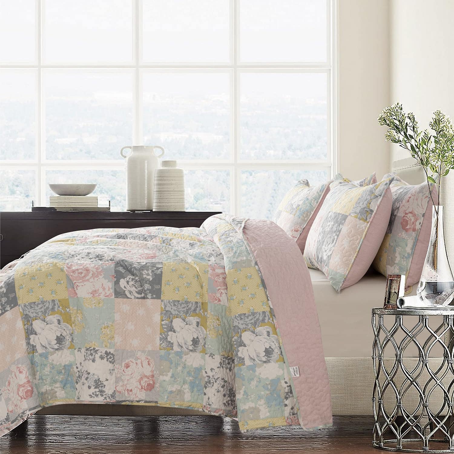 Juego de Edredón Floral BUPIRD Twin 2 Piezas Suave Edredón - Imagen 3