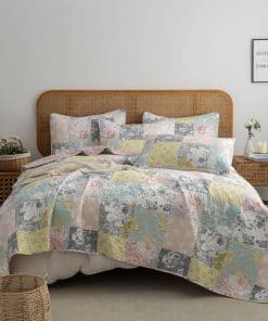 Juego de Edredón Floral BUPIRD Twin 2 Piezas Suave Edredón