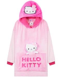 Manta con capucha Hello Kitty para niñas con peluche