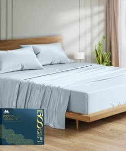 Juego de sábanas de algodón egipcio 100% -Azul Claro