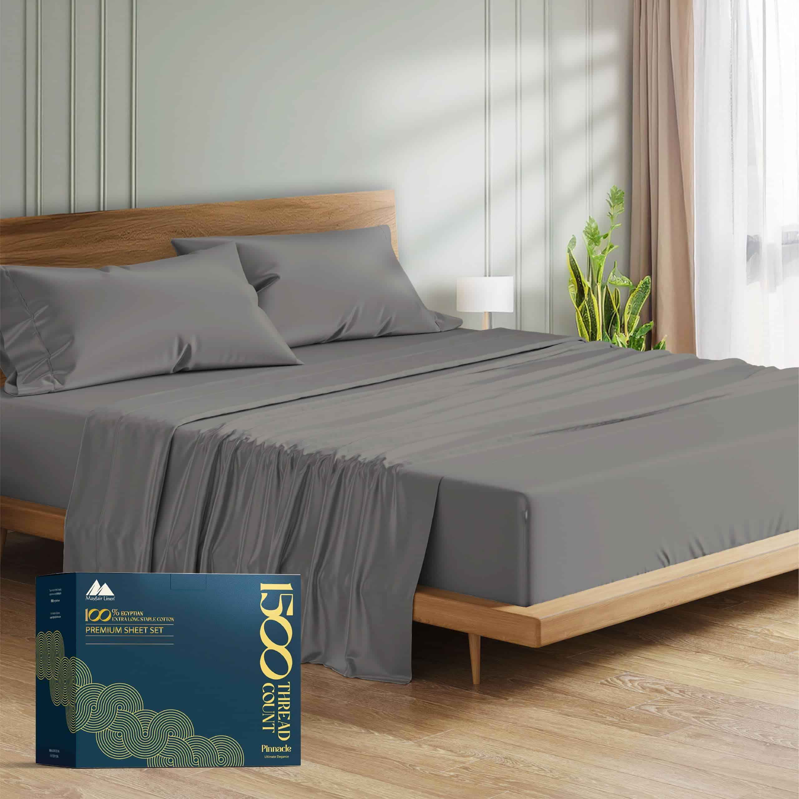 Juego de sábanas Queen Size de 100% algodón egipcio de