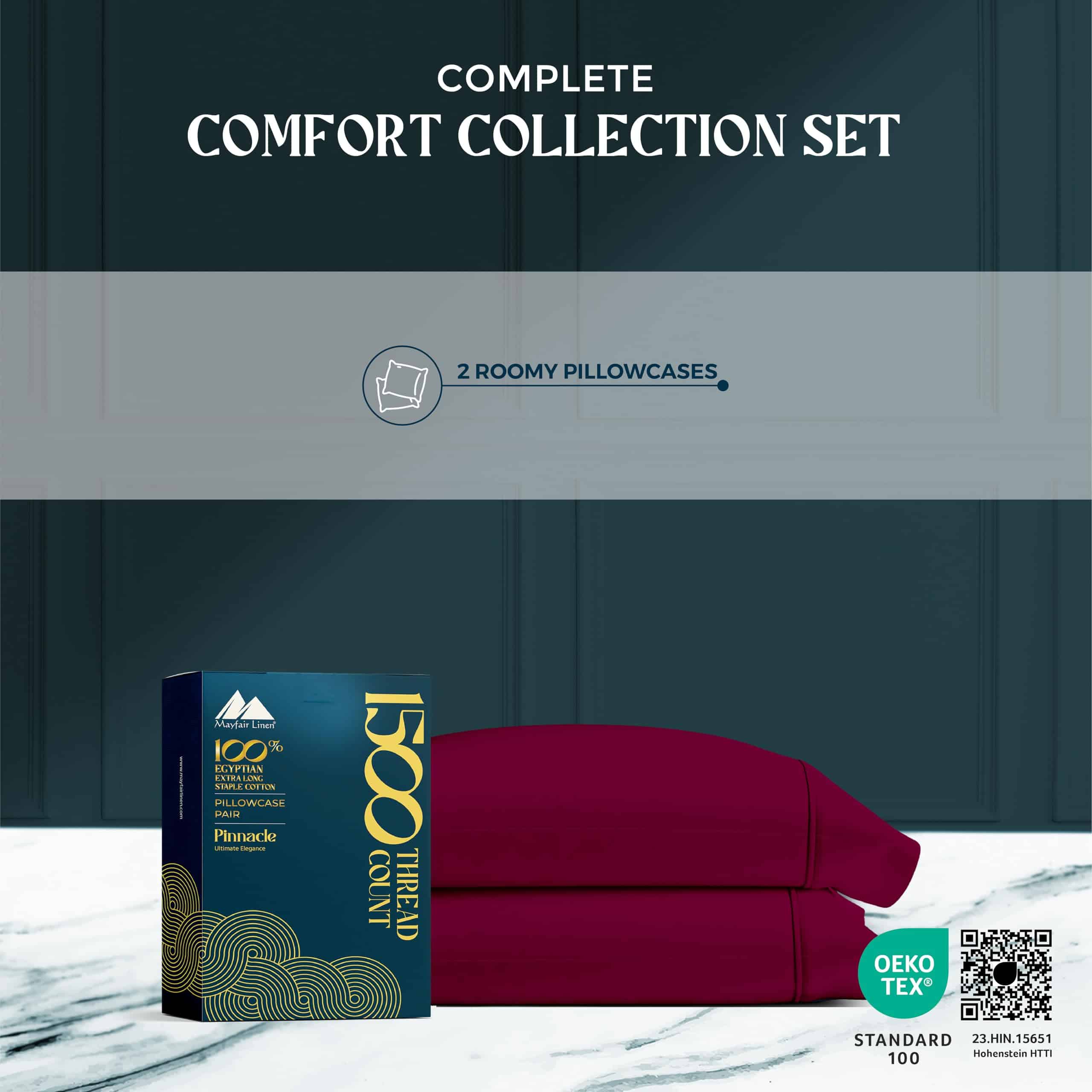 Funda de Almohada de 100% Algodón Egipcio Mayfair Linen - Imagen 5