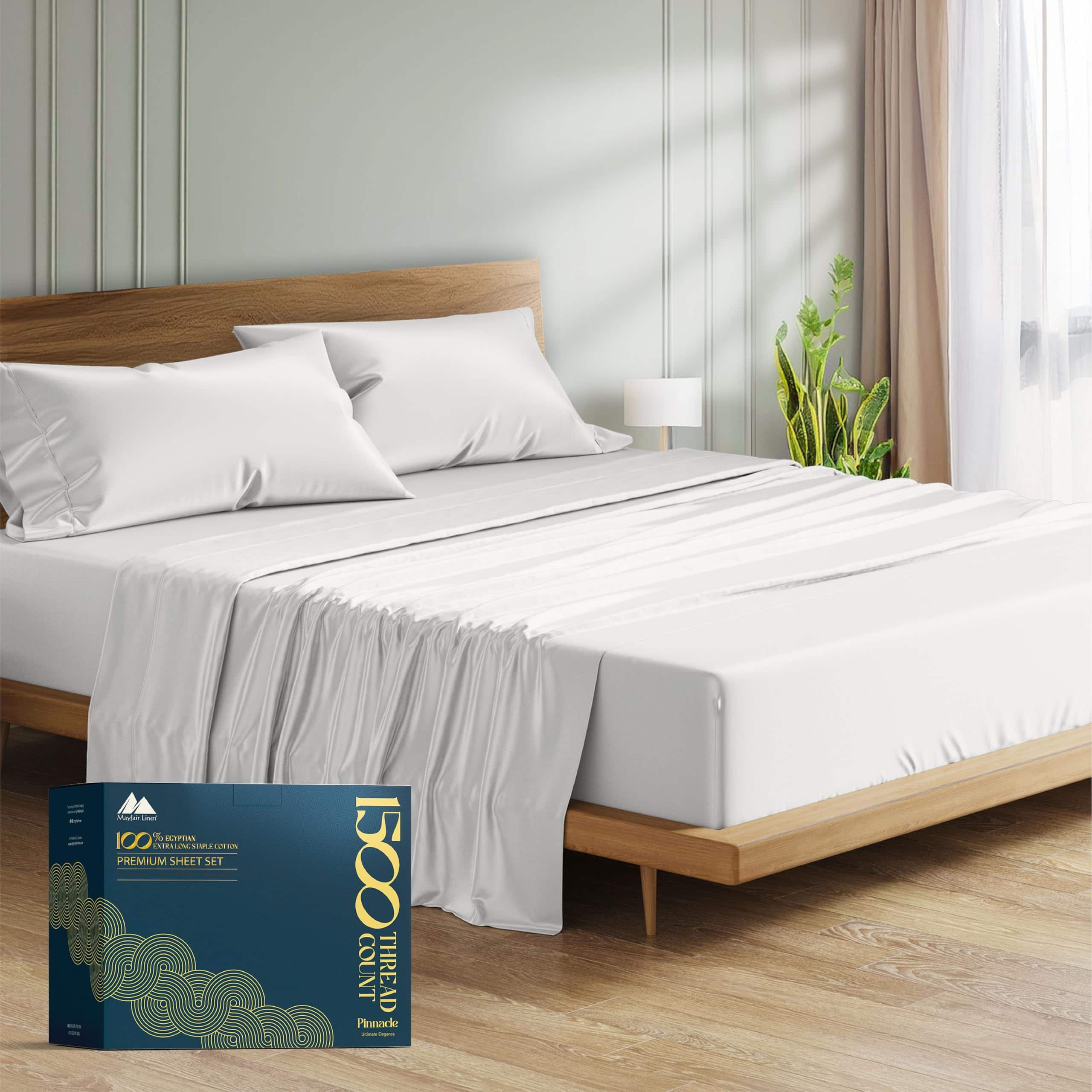 Juego de Sábanas Queen Size 100% Algodón -Gris Claro