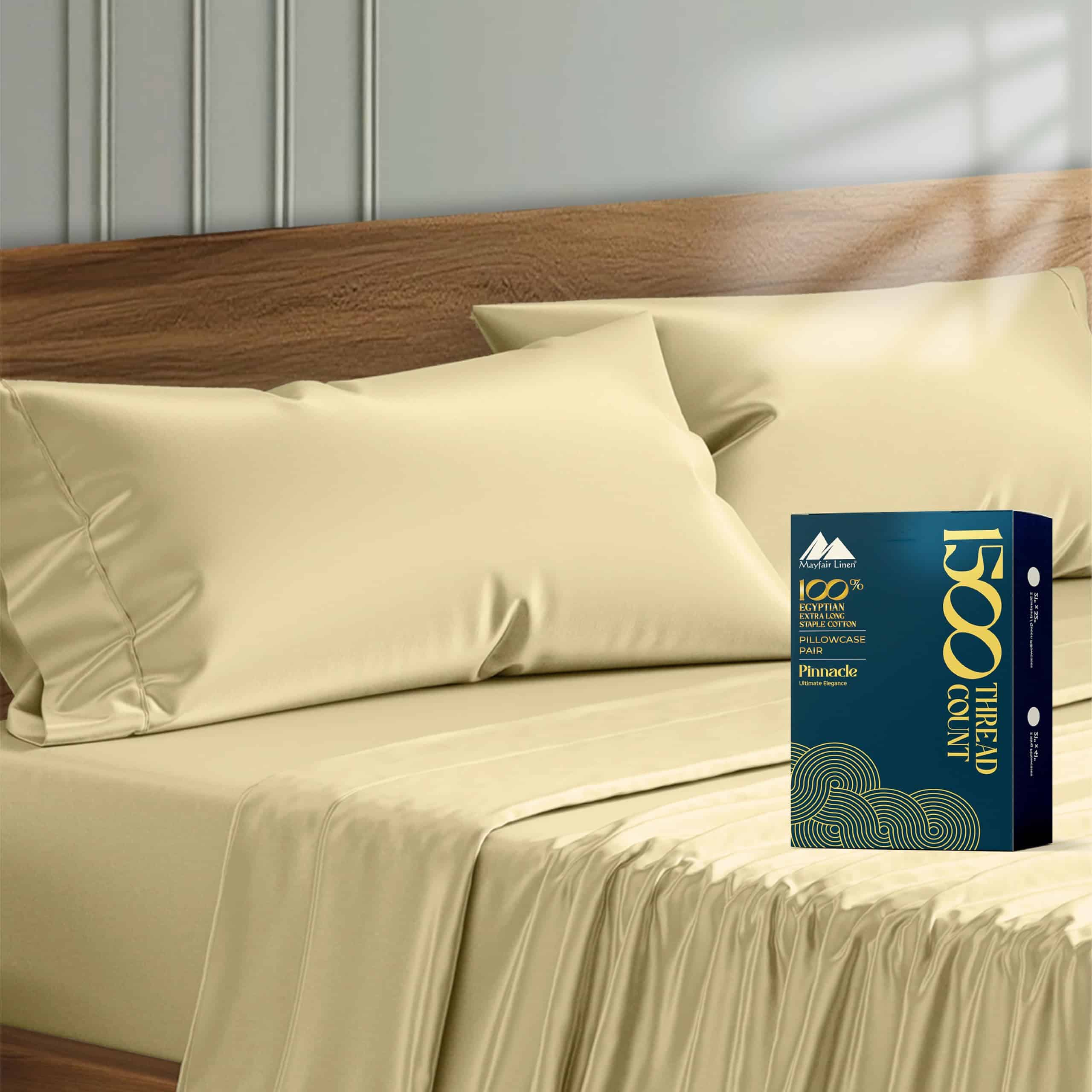 Funda de Almohada de Algodón Egipcio 100% King Size Set de