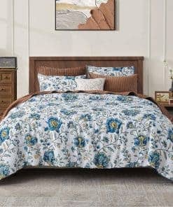 Juego de Edredón King Size Floral Maravilloso, 3 Piezas