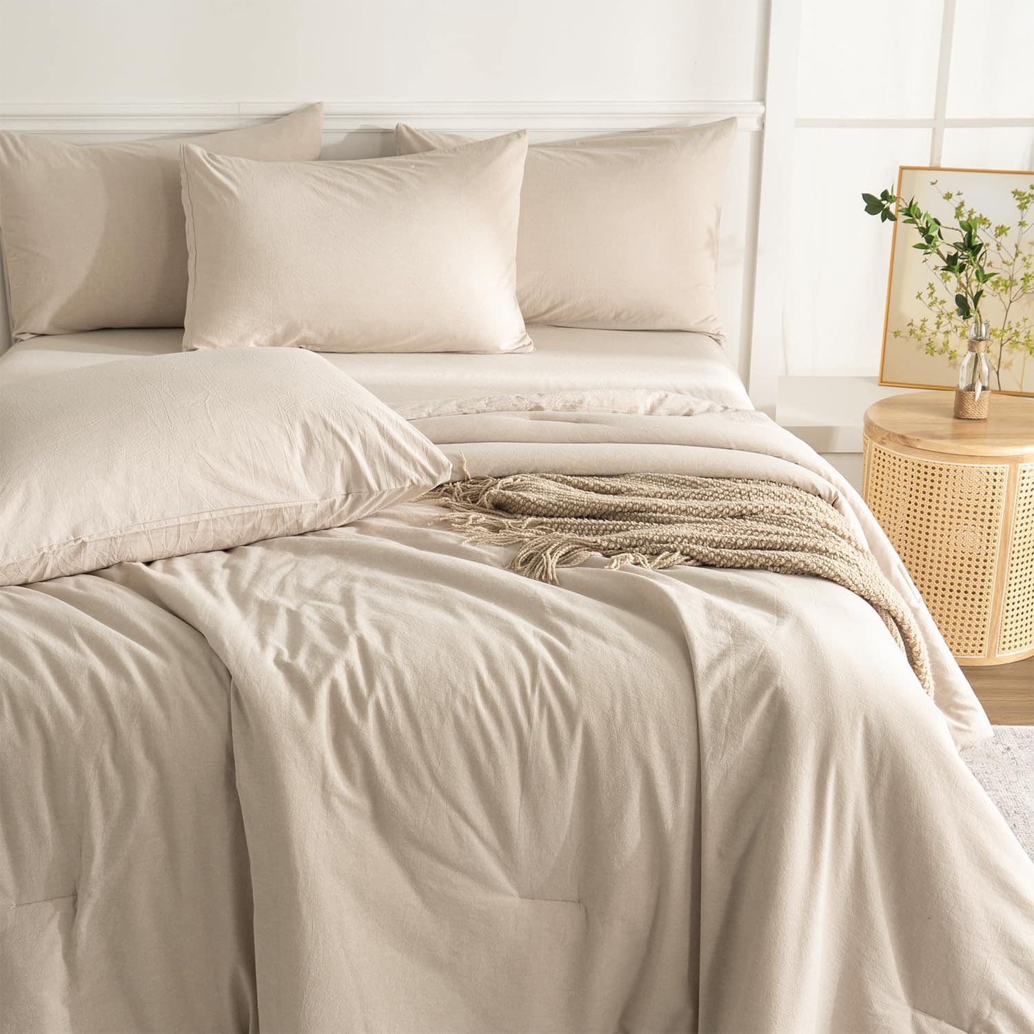 Juego de Edredón TISPLR Queen Beige 3 Piezas Suave de - Imagen 7