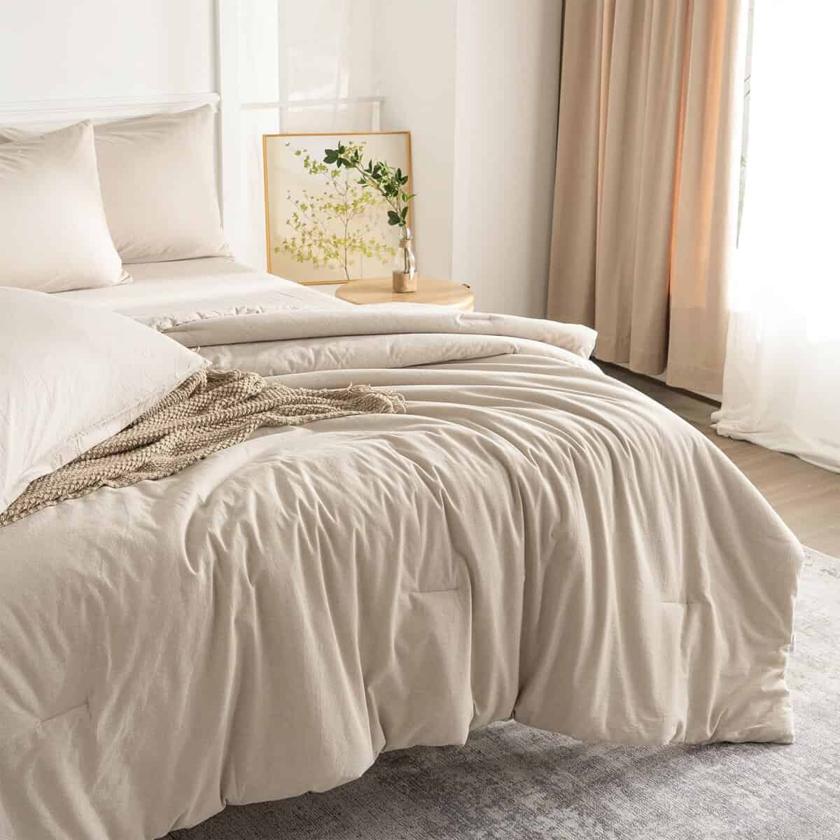 Set de Edredón King TISPLR Beige 3 Piezas Suave Algodón - Imagen 8