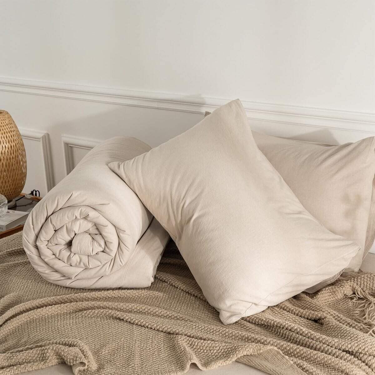 Set de Edredón King TISPLR Beige 3 Piezas Suave Algodón - Imagen 10