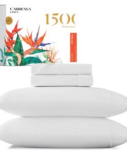 Juego de sábanas de algodón egipcio -Blanco