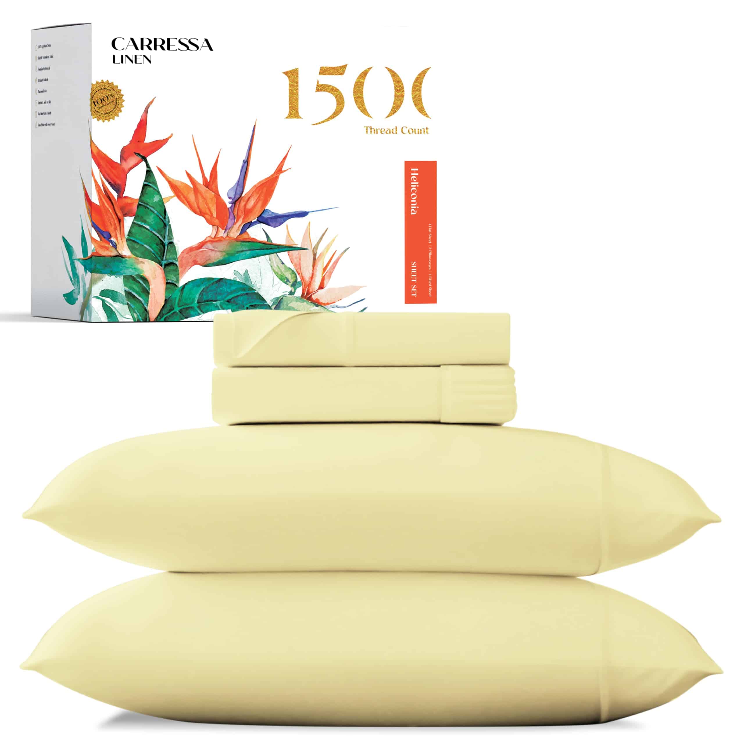 Juego de Sábanas de Algodón Egipcio Carressa -Beige