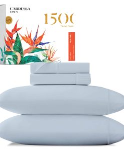 Juego de Sábanas de Algodón Egipcio -Azul Claro