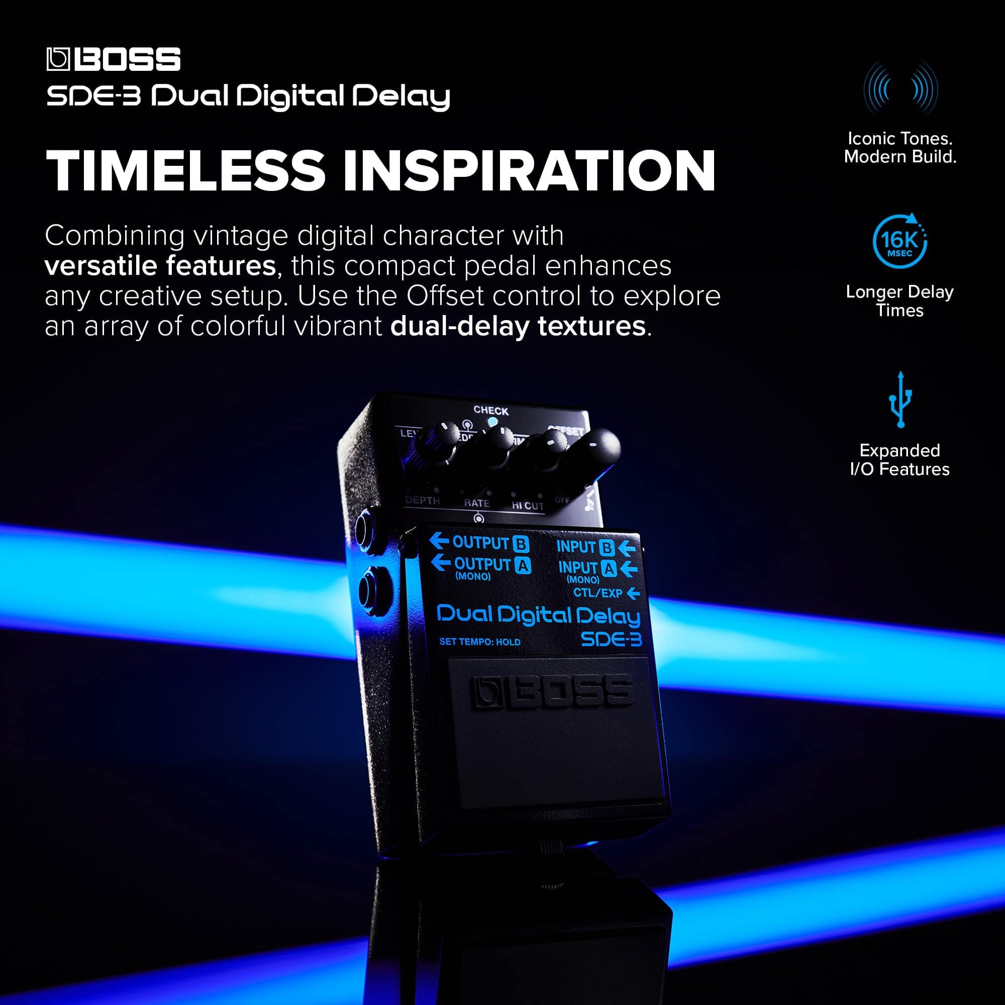 Pedal de Delay Digital Dual Boss SDE-3 - Imagen 4