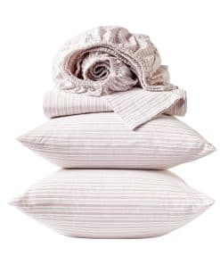 Juego de sábanas de percal arrugado -Avellana con Sedona