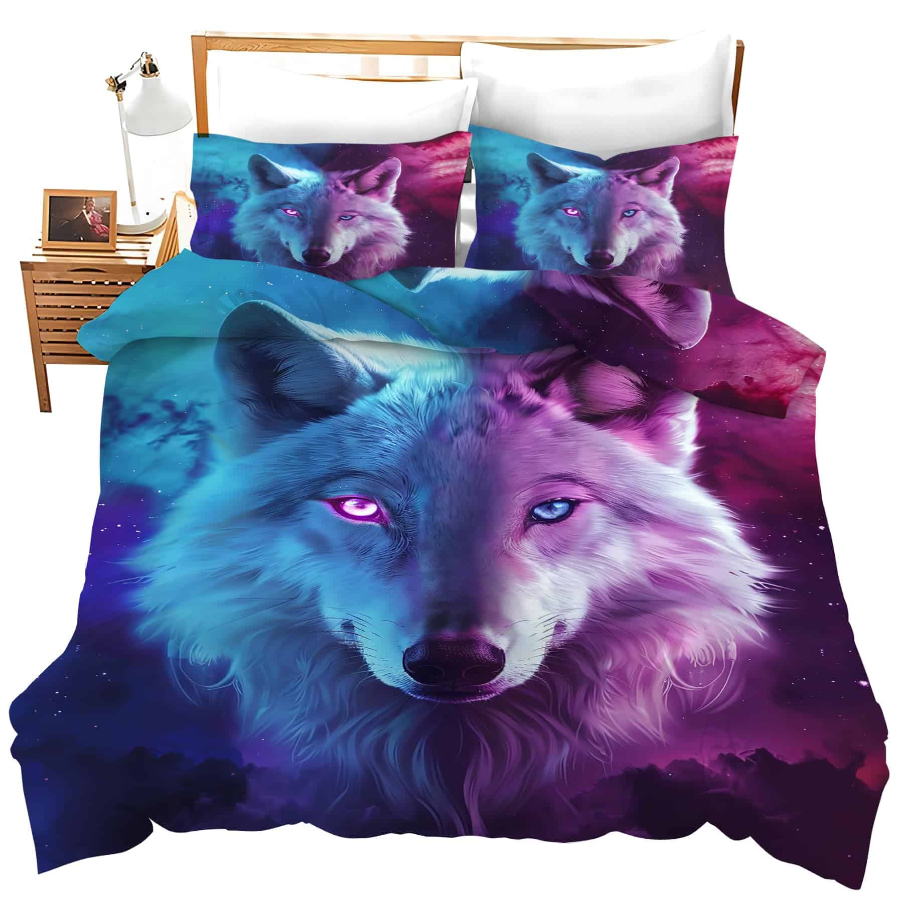 Juego de Ropa de Cama de Lobo de Uphomart 3 Piezas Tamaño