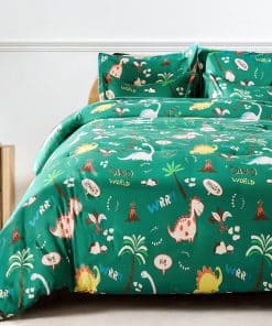Juego de Edredón Morais Queen, 7 Piezas Dinosaurio Verde