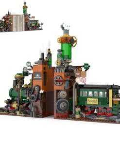 NUTCRACKER Retro Steam Train Bookends Building Set, 2 en 1