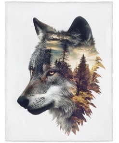 Manta de lobo Rstick para amantes de lobos 60" x 80" Manta