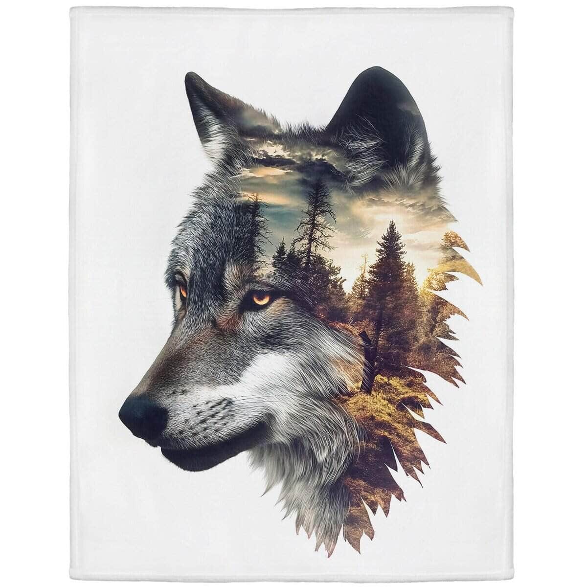 Manta de lobo Rstick para amantes de lobos 60" x 80" Manta