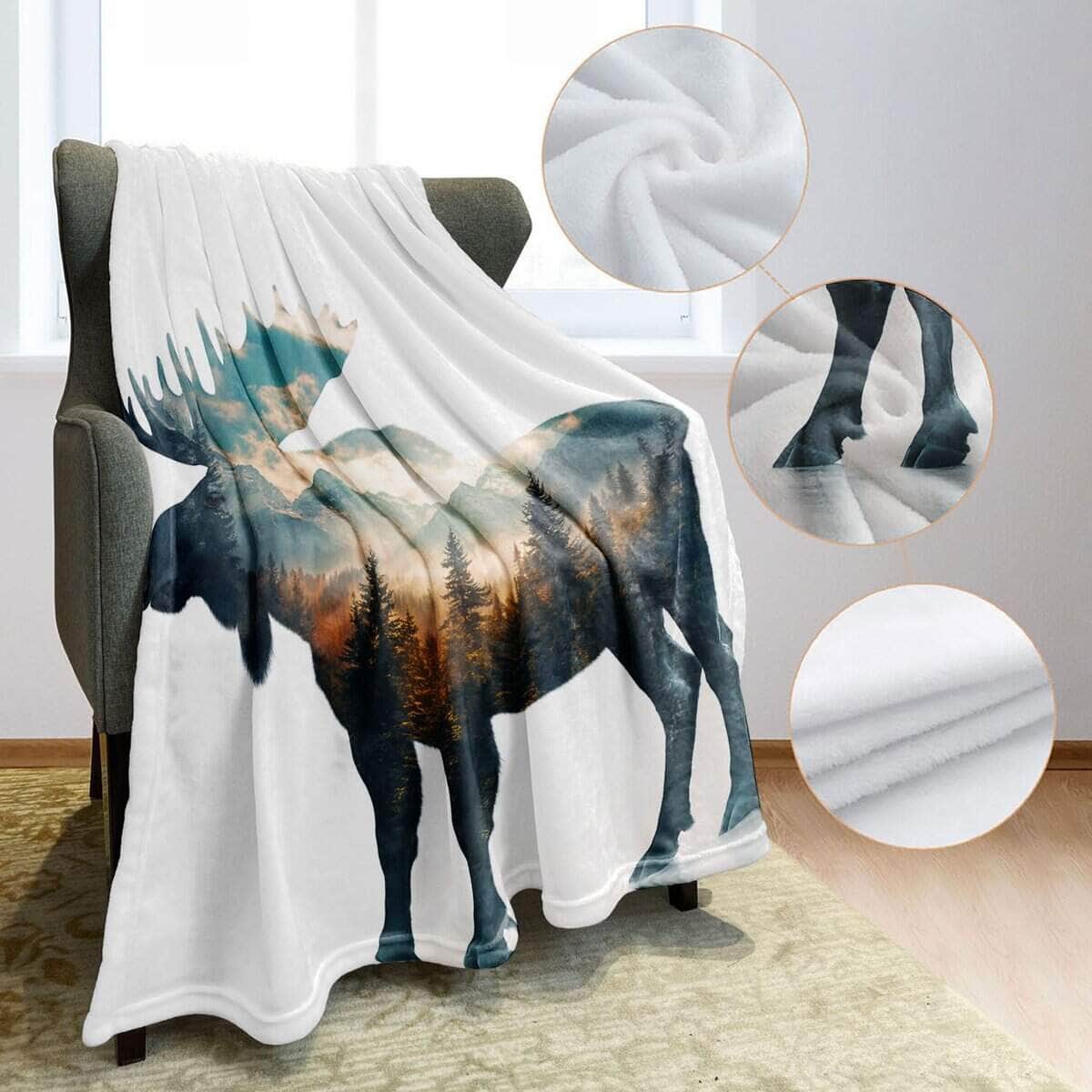 Manta de Felpa de Alce Rstick para Amantes de los Alces 60" - Imagen 6