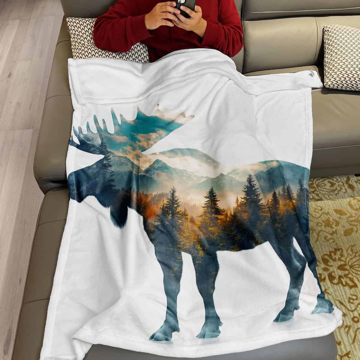 Manta de Felpa de Alce Rstick para Amantes de los Alces 60" - Imagen 4