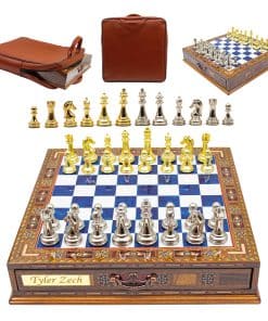 Juego de Ajedrez Hecho a Mano con Cajón, Tablero de Ajedrez