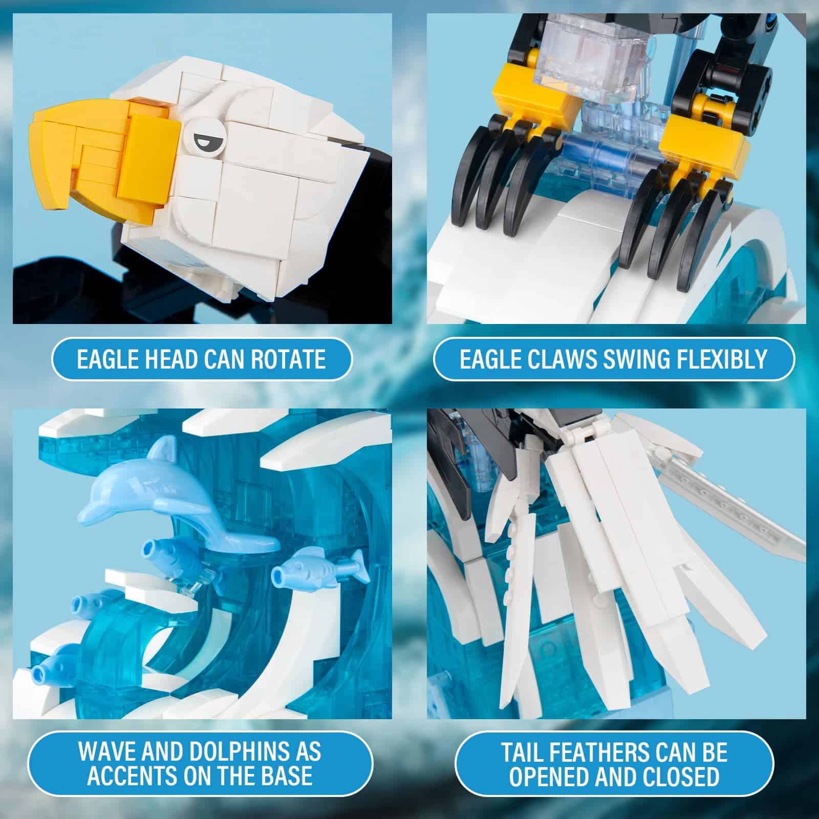 Vziimo Ideas Juego de construcción de águila, Modelo - Imagen 3