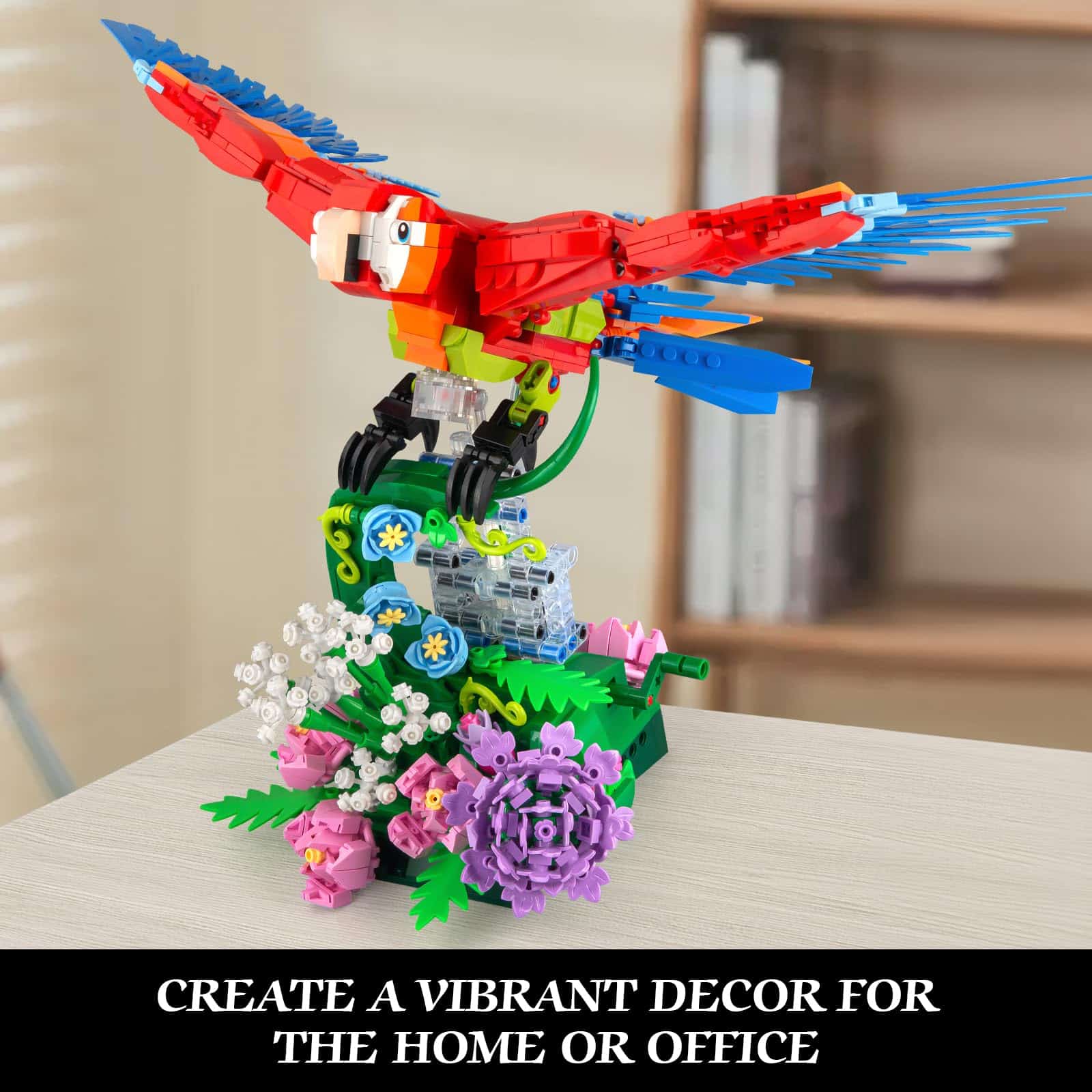 Juego de construcción de loros y flores Vziimo, Kit de arte - Imagen 8