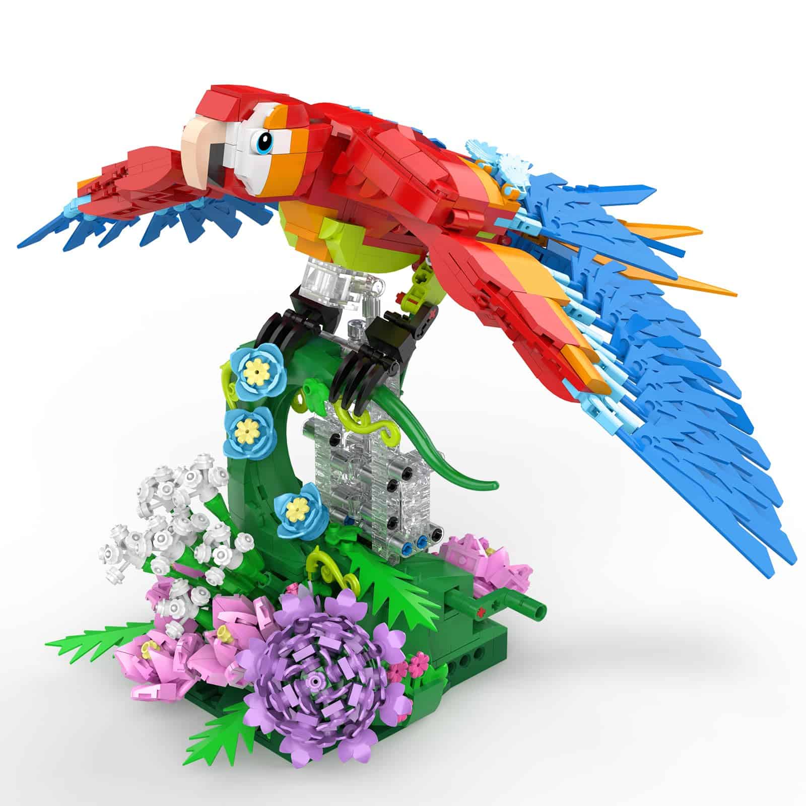 Juego de construcción de loros y flores Vziimo, Kit de arte