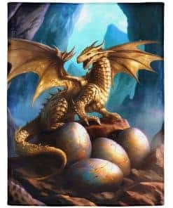Manta de Franela Rstick Golden Dragon para Amantes de
