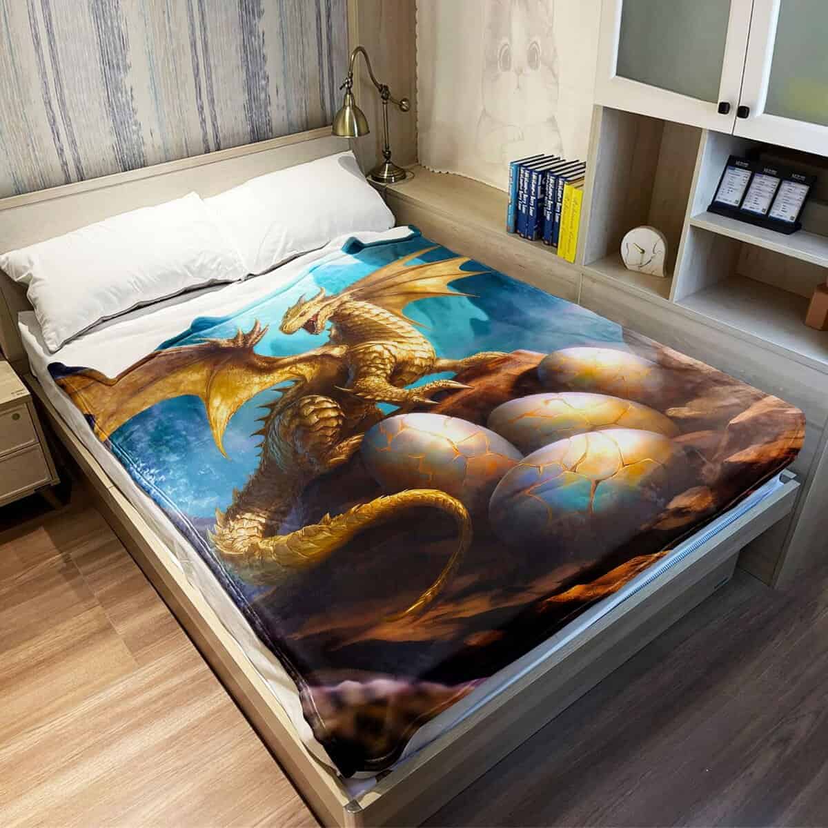 Manta de Franela Rstick Golden Dragon para Amantes de - Imagen 5