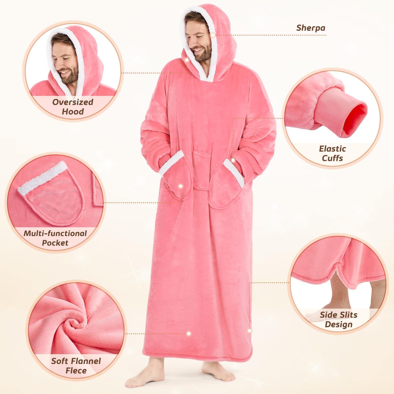 Manta con capucha L'AGRATY extra grande para adultos: - Imagen 4