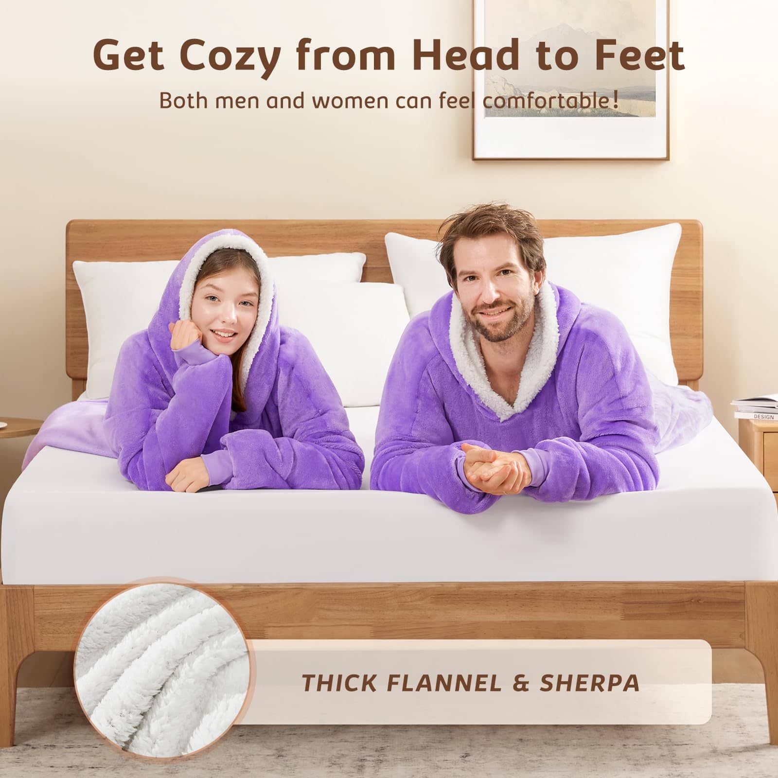 Manta con Capucha L'AGRATY para Adultos: Manta de Felpa de - Imagen 3