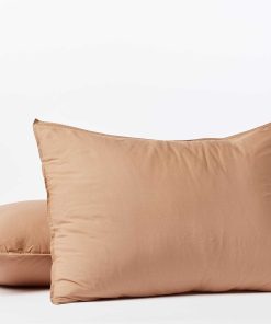 Funda de Almohada de Percale Arrugado -Jengibre