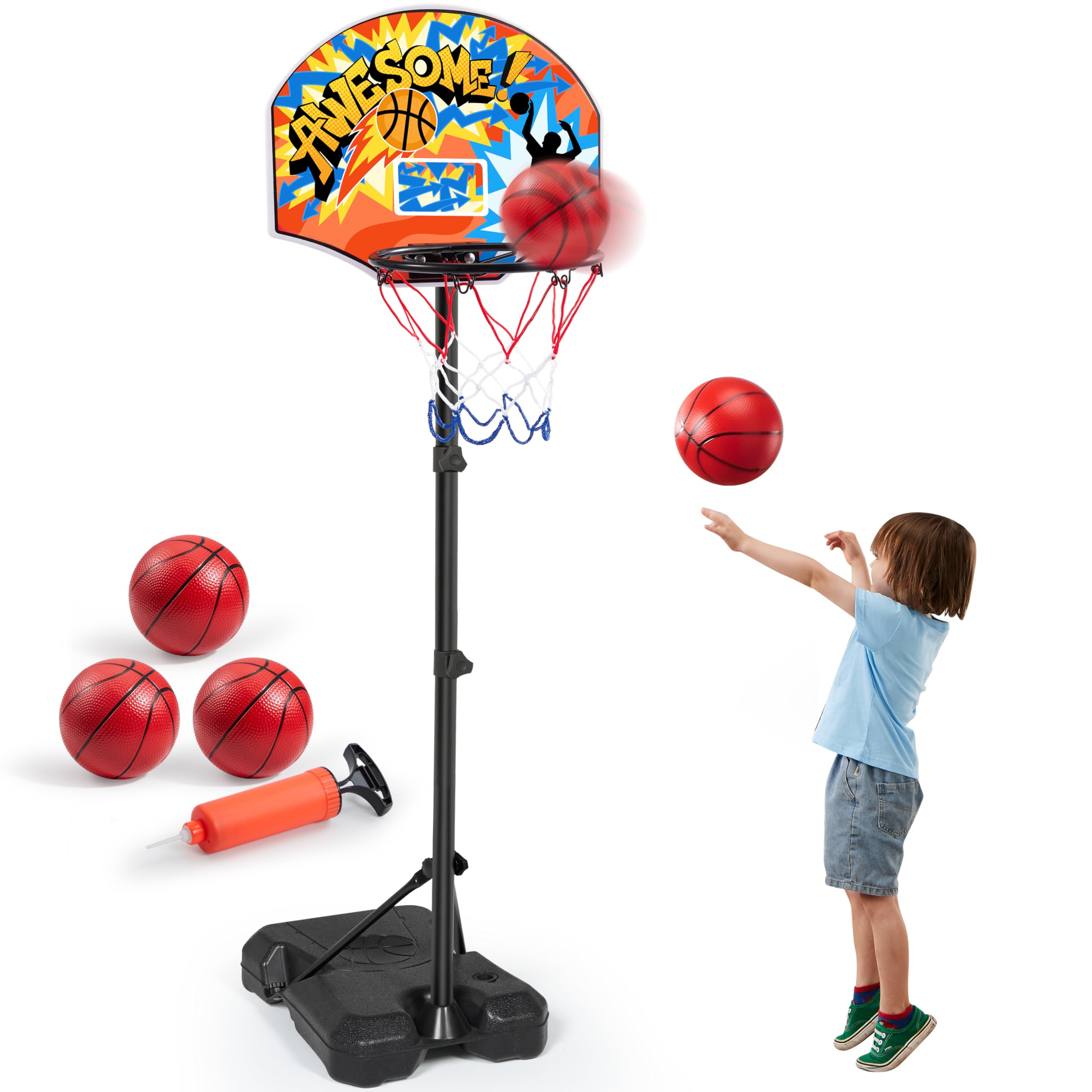 Aro de Baloncesto para Niños JOYIN, Altura Ajustable 2.8