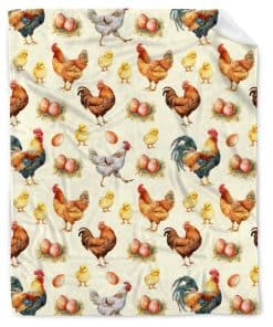 Manta de Pollitos y Huevos para Amantes de las Gallinas