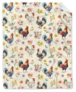Manta de Pollo y Flores para Amantes de Pollo y Flores Niña