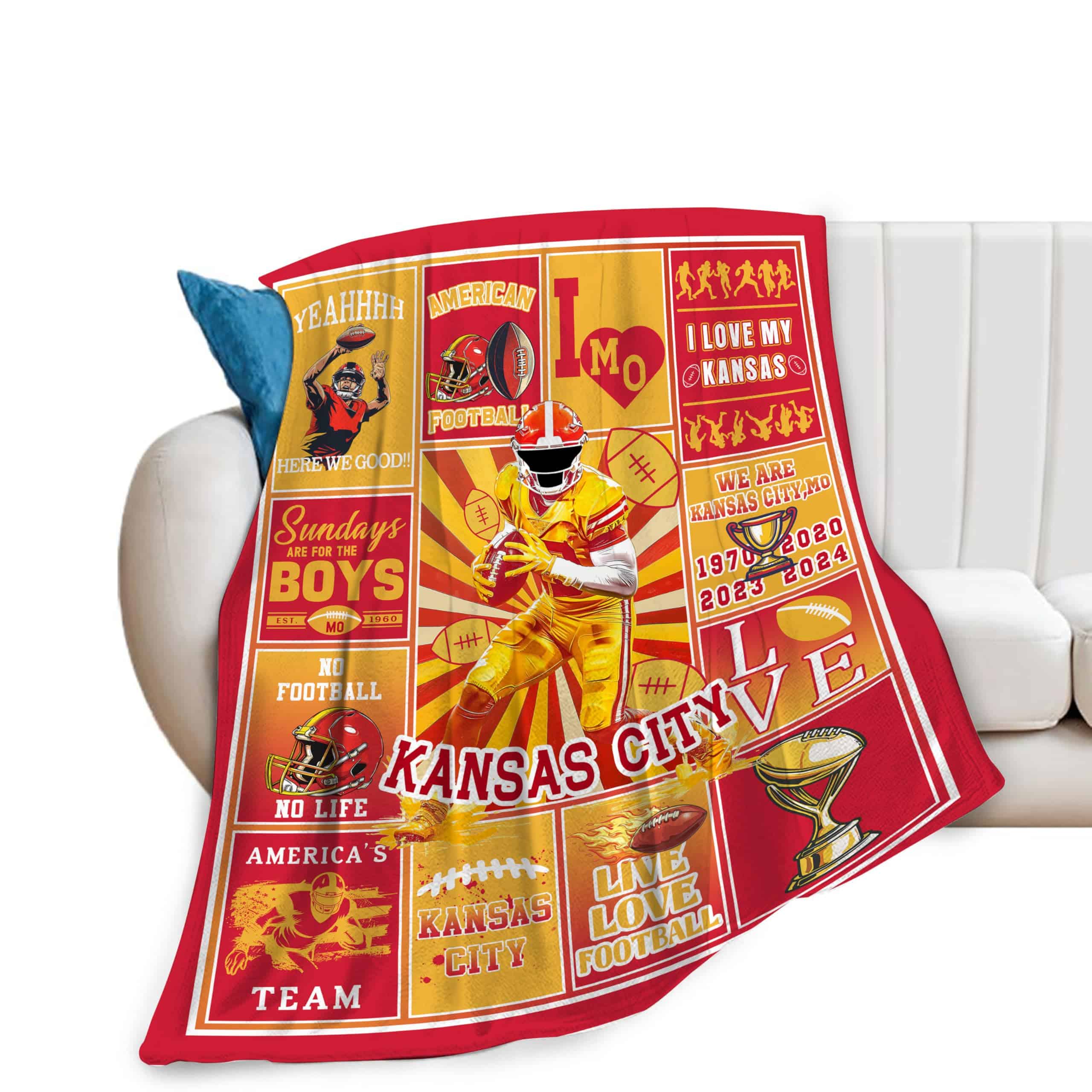 Manta de Fútbol Americano Oradabo Suave Manta de Fieltrona