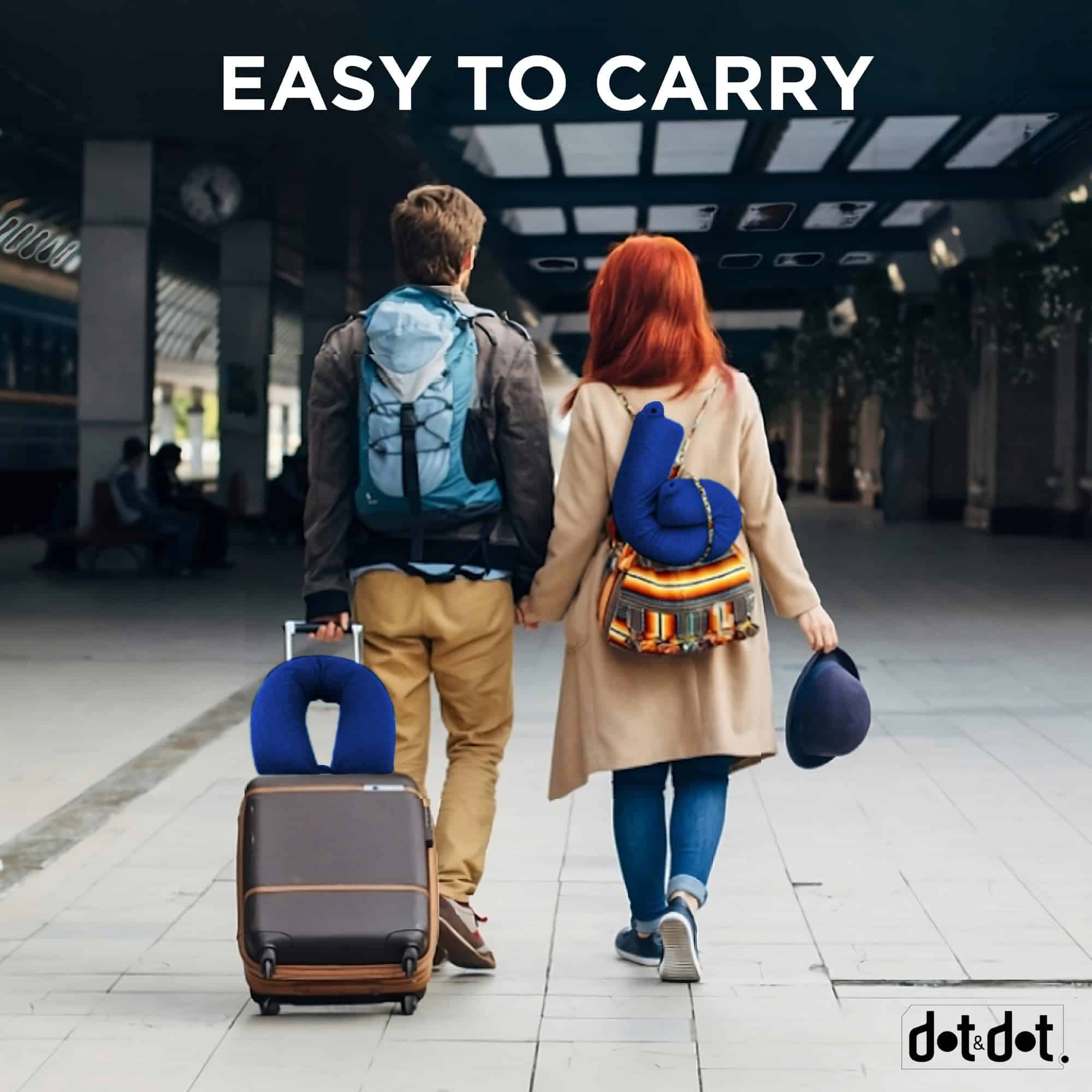 Almohada de Viaje de Espuma Viscoelástica -Azul Marino - Imagen 7